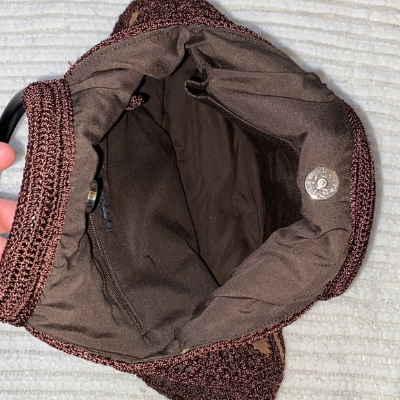 Nine West Crochet and Leather
Handbag Purse Brown Floral Circle
Handle Boho - Picture 2 of 6